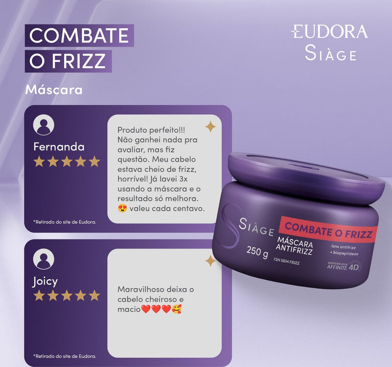 Eudora Siàge Combate o Frizz Ultimate Anti-Frizz Hair Care Combo (5-Step Kit)