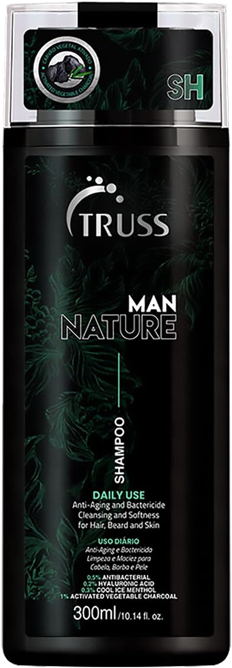 Truss Professional Shampoo Man Nature | Hair, beard and skin | Prevention of acne and folliculitis | Deep cleansing 300ml