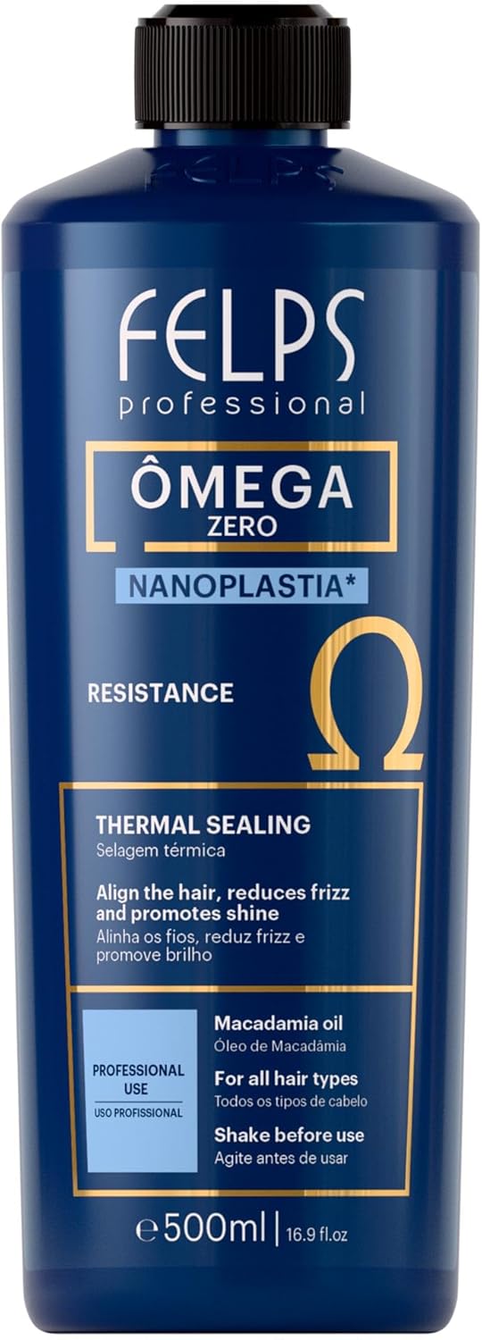 Felps Omega Zero Nanoplastia Resistance Progressive Brush Brazilian Keratin Heir Treatment 500ml/16.9 fl.oz.