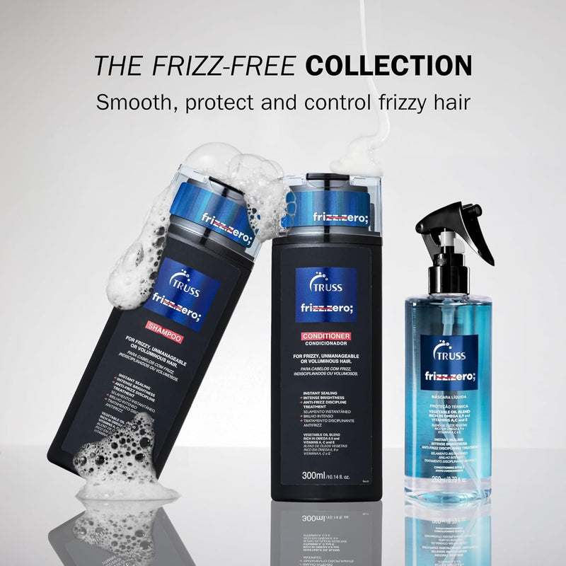 Truss Professional Frizz Zero Shampoo | Eliminates frizz | Blend of vegetable oils | Seals strands 300ml
