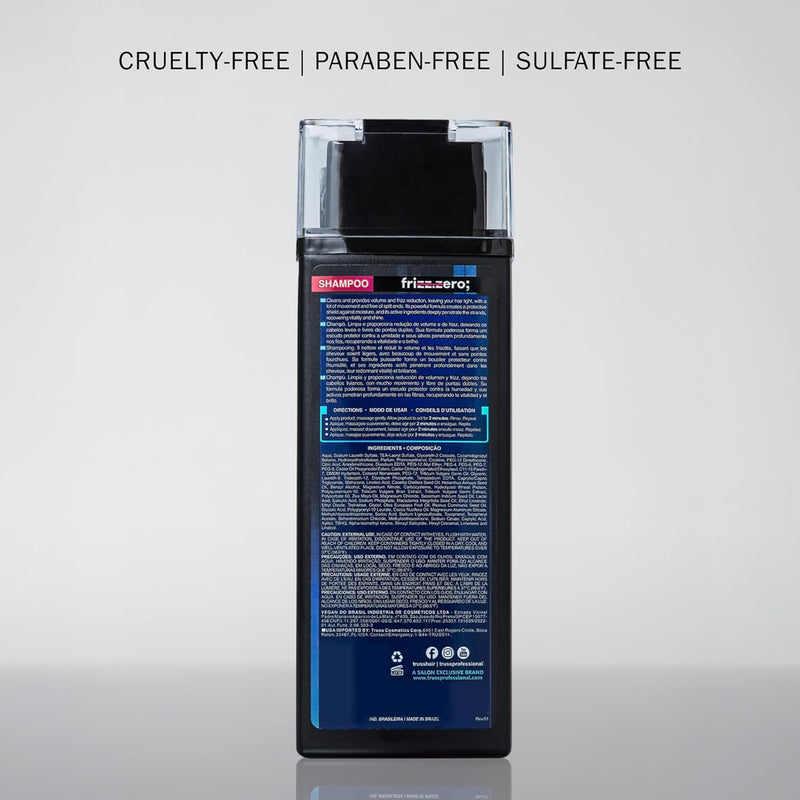 Truss Professional Frizz Zero Shampoo | Eliminates frizz | Blend of vegetable oils | Seals strands 300ml