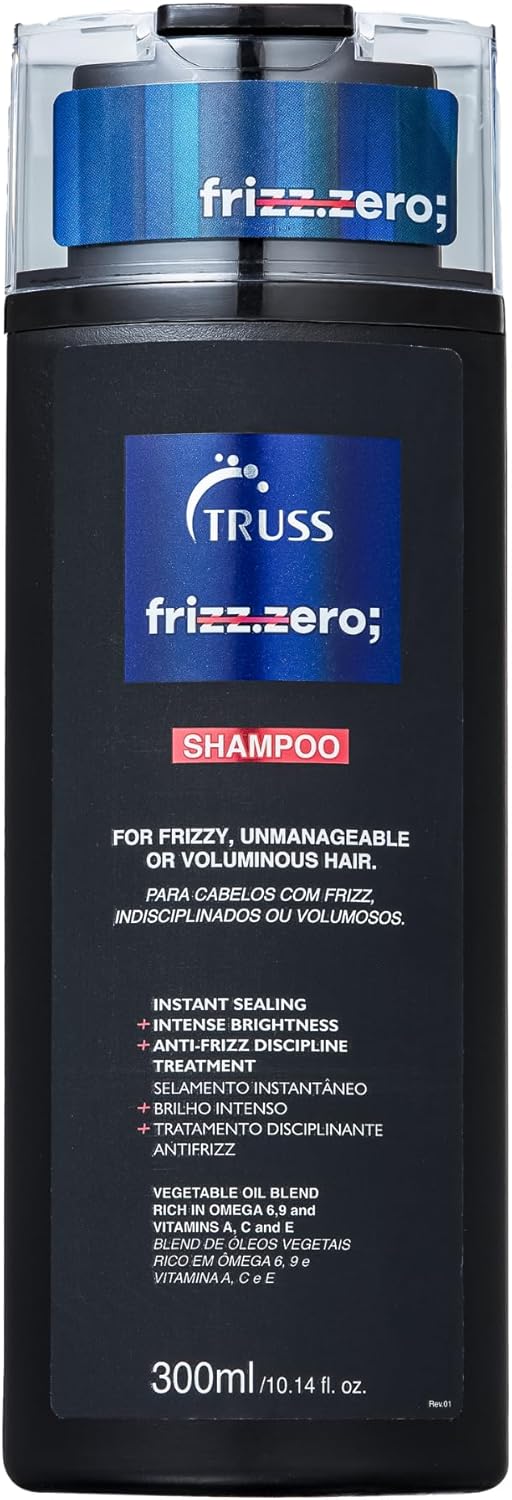 Truss Professional Frizz Zero Shampoo | Eliminates frizz | Blend of vegetable oils | Seals strands 300ml
