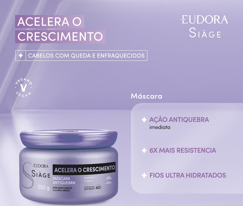 Eudora Siàge Combo Accelerates Growth: Shampoo 250ml + Conditioner 200ml + Hair Mask 250g