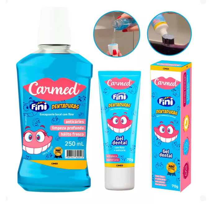 Carmed Denture Dental Gel Kit 70g and Mouthwash 250ml