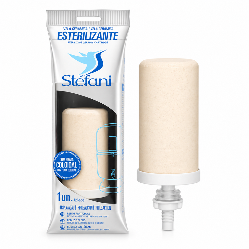Stefani Sterilizing Ceramic Water Filter Cartridge – Triple Action Filter with Activated Carbon & Silver