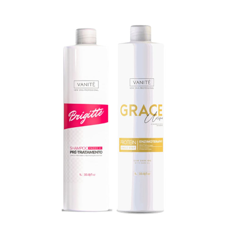 Vanité Shampoo Brigitte Grace Enzimotherapy Unique Hair Progressive Brush Straightening Kit