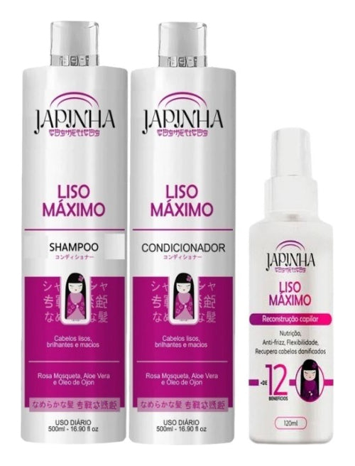 Japinha Shampoo and Conditioner Kit + Maximum Smooth Thermal Protector
