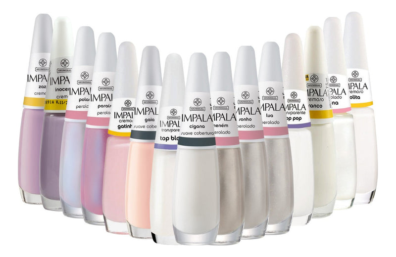 Impala Kit 15 Nail Polishes Light Tones Complete Color Colorful
