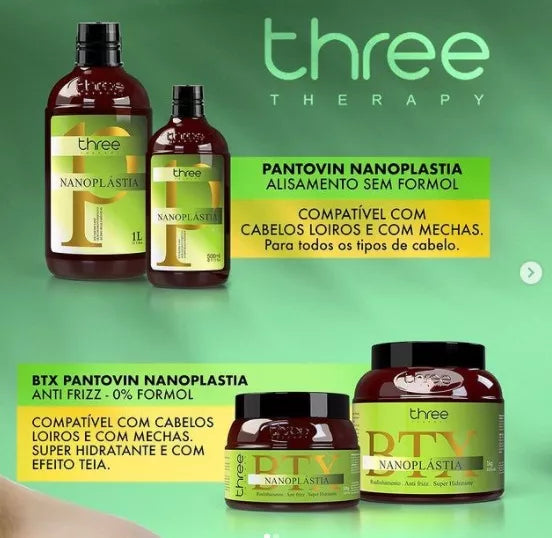 Three Therapy BTX Pantovin Organic and Formaldehyde Free 500g/16.9fl.oz.