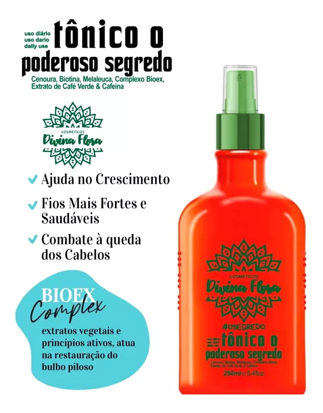 Tonico Divina Flora Anti-Hair Loss and Growth Tonic Bioex 250ml/8.45 fl.oz.
