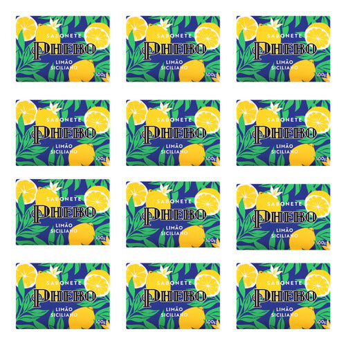 Phebo Sicilian Lemon Soap Bar 100g Kit 12 Units
