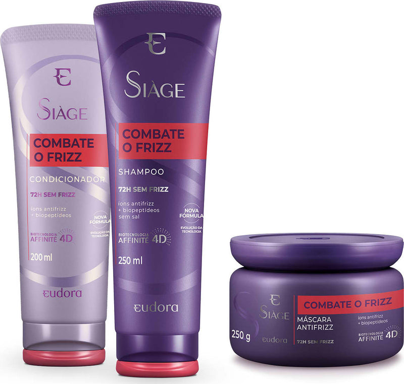 Eudora Siàge Combate o Frizz Ultimate Anti-Frizz Hair Care Combo (5-Step Kit)