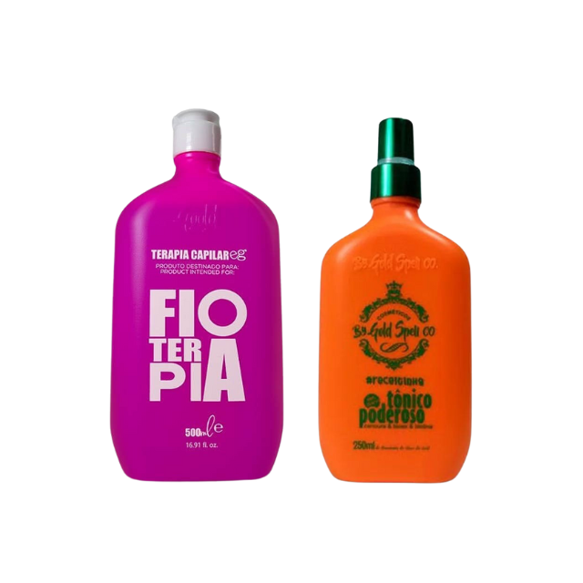 Gold Spell Tônico capilar poderoso 250ml e Fioterapia Progressive Hair Therapy 500ml