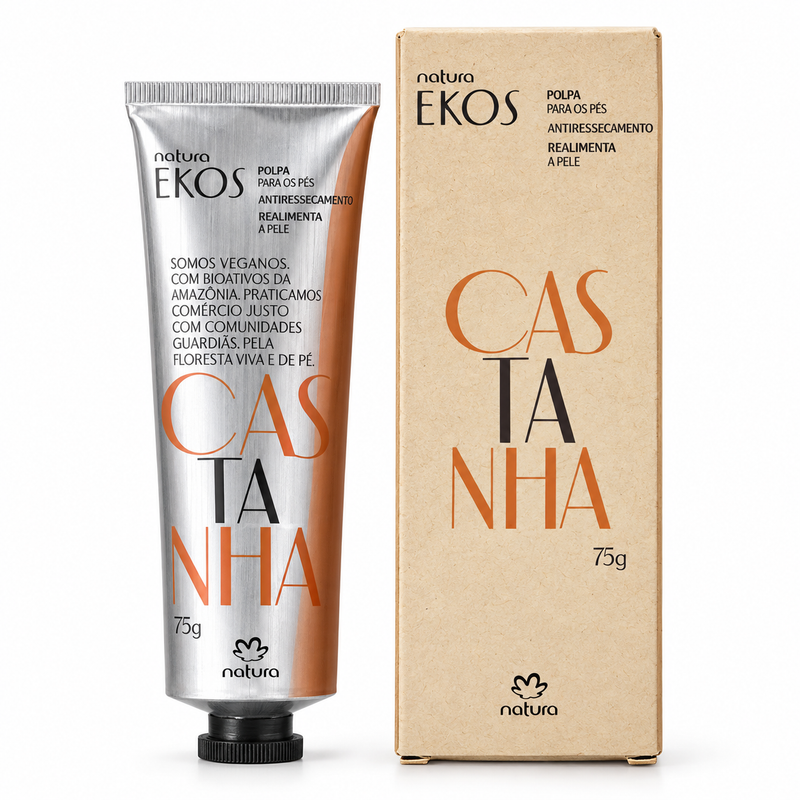 Natura Ekos Castanha Foot Cream 75g, Brazil Nut Moisturizer for Dry Feet