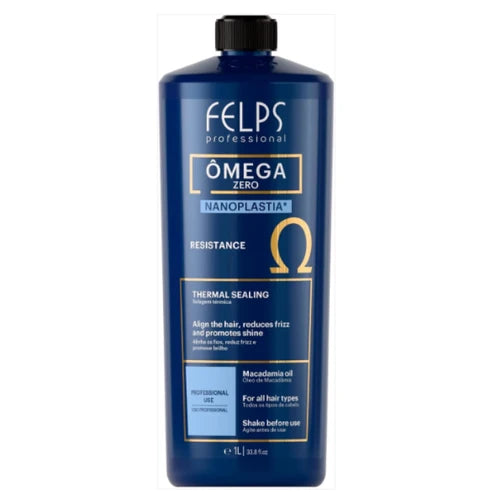Felps Omega Zero Nanoplastia Resistance Progressive Brush Brazilian Keratin Heir Treatment 1000ml/33.8 fl.oz.