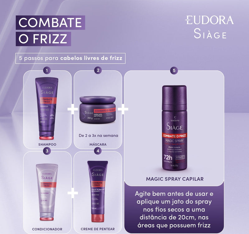 Eudora Siàge Anti-Frizz Kit Shampoo, Conditioner & Hair Mask for Smooth, Frizz-Free Hair