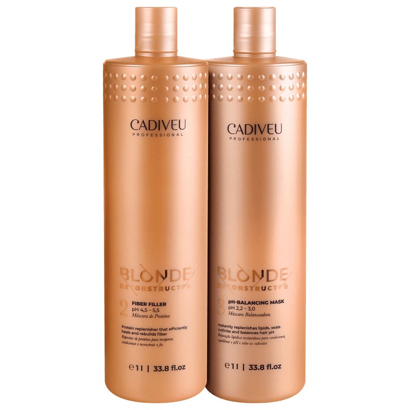 Cadiveu Blonde Reconstructor Salon Mask Duo Kit (2 Products) / 1000 ml / 33,8 fl.oz