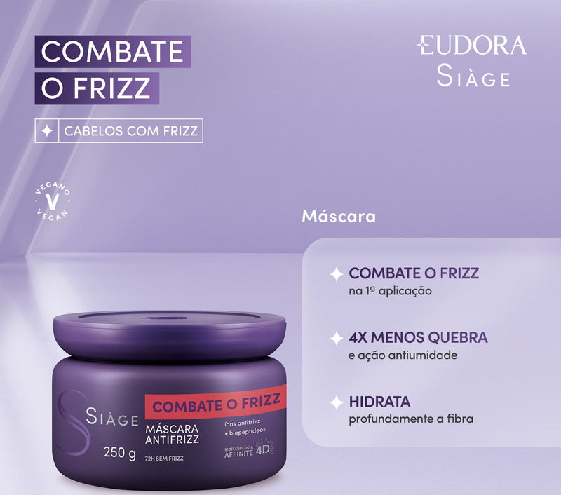 Eudora Siàge Anti-Frizz Kit Shampoo, Conditioner & Hair Mask for Smooth, Frizz-Free Hair