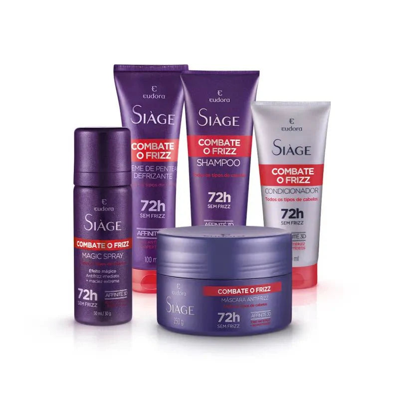 Eudora Siàge Combate o Frizz Ultimate Anti-Frizz Hair Care Combo (5-Step Kit)