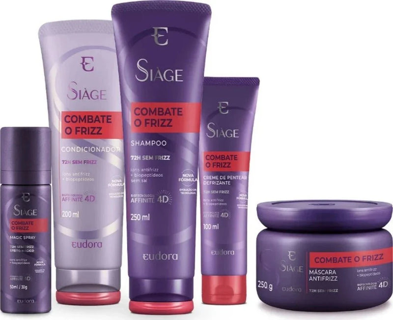 Eudora Siàge Combate o Frizz Ultimate Anti-Frizz Hair Care Combo (5-Step Kit)