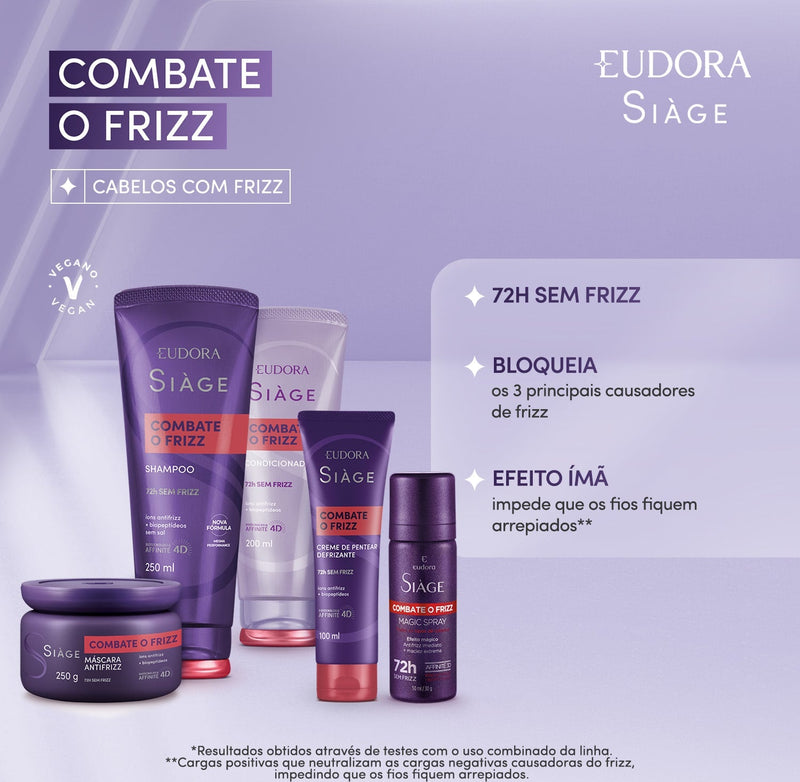 Eudora Siàge Anti-Frizz Kit Shampoo, Conditioner & Hair Mask for Smooth, Frizz-Free Hair