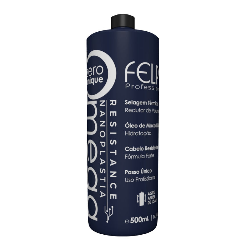 Felps Omega Zero Nanoplastia Resistance Progressive Brush Brazilian Keratin Heir Treatment 500ml/16.9 fl.oz.
