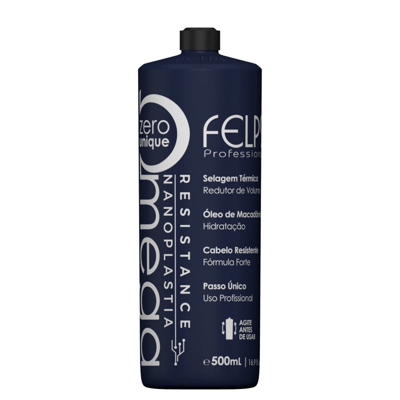 Felps Omega Zero Nanoplastia Resistance Progressive Brush Brazilian Keratin Heir Treatment 500ml/16.9 fl.oz.