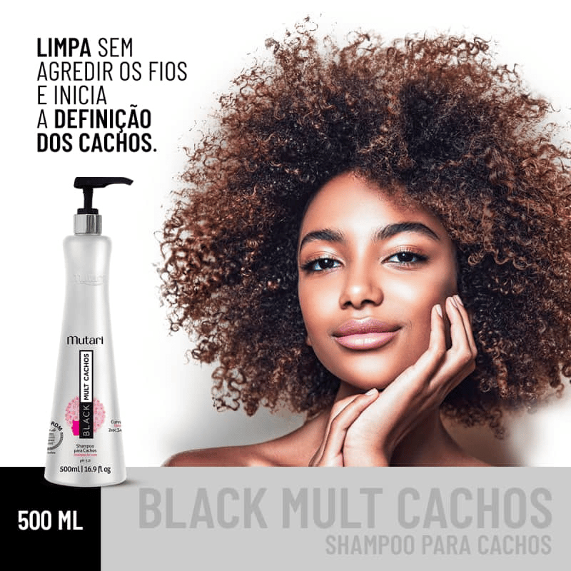 MUTARI Black Mult Cachos Shampoo and Conditioner Kit 2X500ml